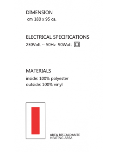 Termocoperta grande 180x95 cm con Fast controller 2
