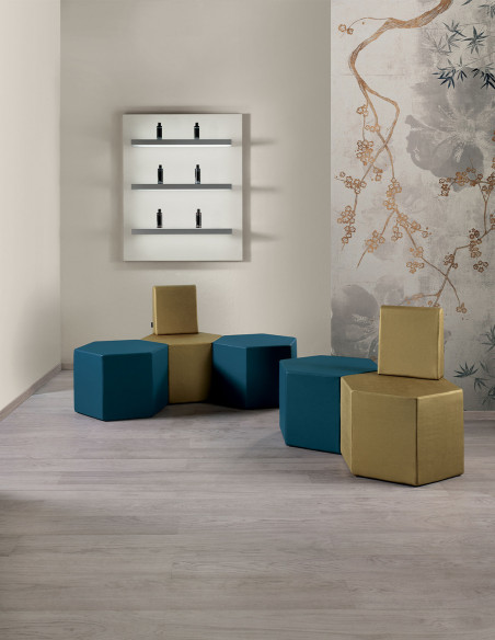 Pouf Hex con Poggiaschiena