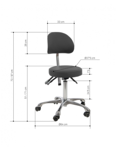 Sgabello con schienale Comfort 2